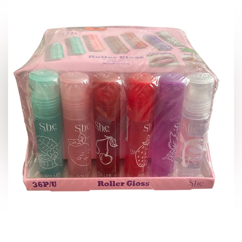 S. he Makeup Fruity Roller Lip Gloss Bulk Bundle 36 Piece